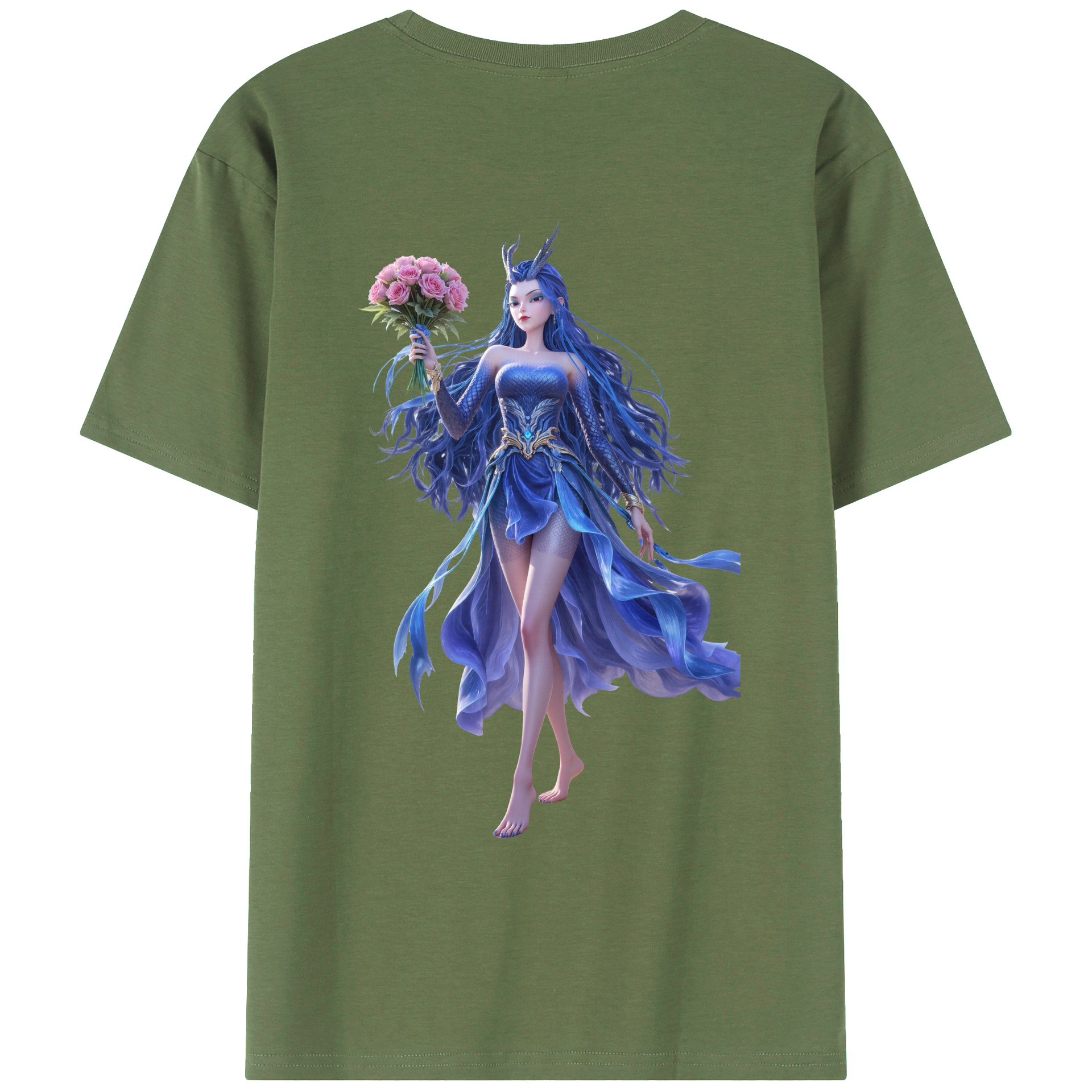 （画像用） Ne Zha 2 ナタ 魔童の大暴れ 綿100％ メンズ半袖Tシャツ（バックプリント） 通気性